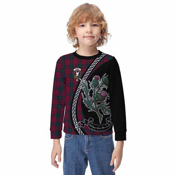 Lindsay Family Crest Tartan Kid Knitted Sweatshirt Alba Thistle Inspired - Tartan Vibes Clothing