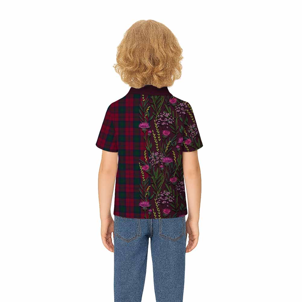 Lindsay Family Crest Tartan Kid Polo Shirt Scottish Thistle Flower Pattern Half Style - Tartan Vibes Clothing
