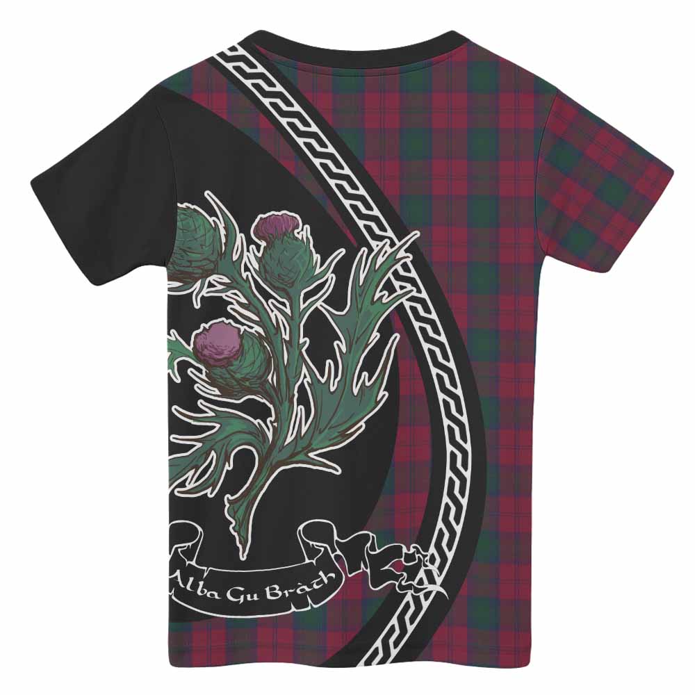 Lindsay Family Crest Tartan Kid T-shirt Alba Thistle Inspired - Tartan Vibes Clothing