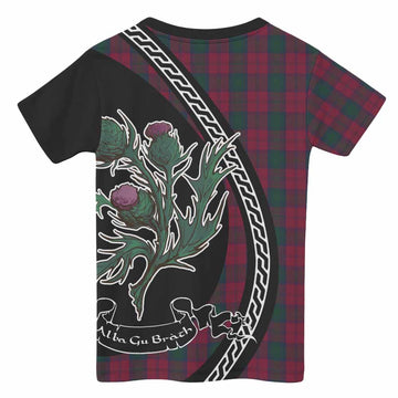 Lindsay Family Crest Tartan Kid T-shirt Alba Thistle Inspired - Tartan Vibes Clothing