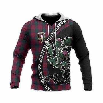 Lindsay Family Crest Tartan Knitted Hoodie Alba Thistle Inspired