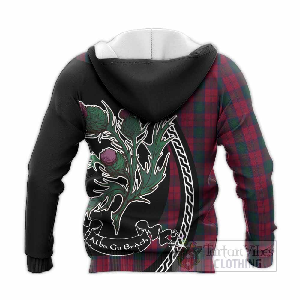 Lindsay Family Crest Tartan Knitted Hoodie Alba Thistle Inspired - Tartan Vibes Clothing