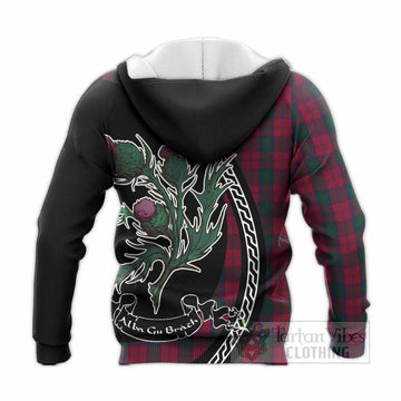 Lindsay Family Crest Tartan Knitted Hoodie Alba Thistle Inspired