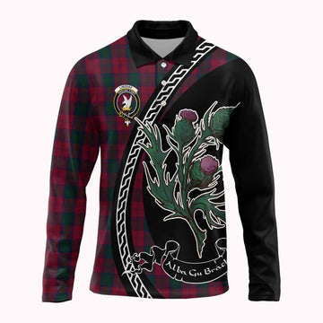 Lindsay Family Crest Tartan Long Sleeve Polo Shirt Alba Thistle Inspired