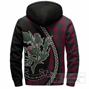 Lindsay Family Crest Tartan Sherpa Hoodie Alba Thistle Inspired