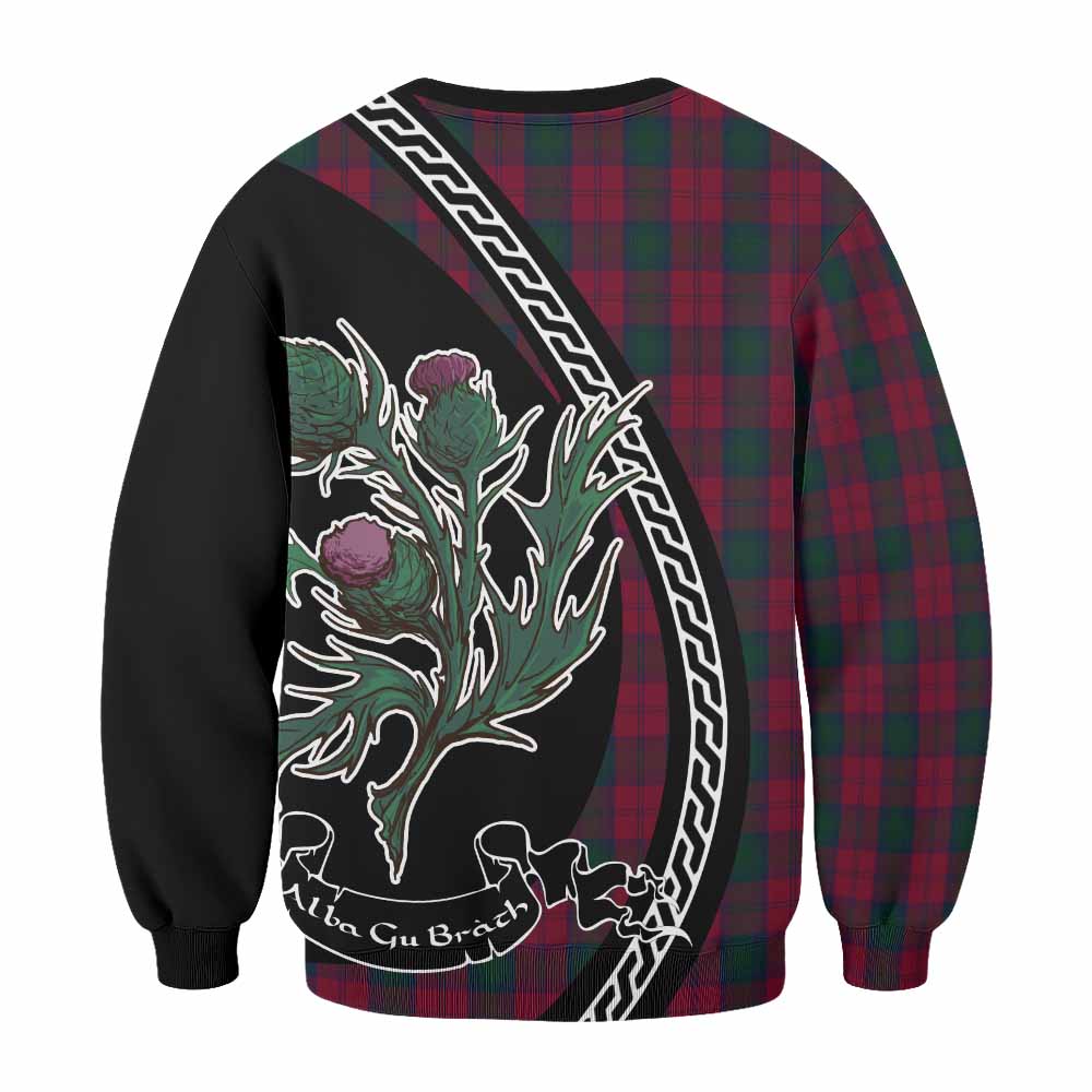 Lindsay Family Crest Tartan Sweatshirt Alba Thistle Inspired - Tartan Vibes Clothing