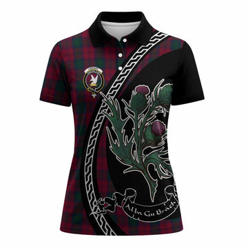 Lindsay Family Crest Tartan Women Polo Shirt Alba Thistle Inspired - Tartan Vibes Clothing
