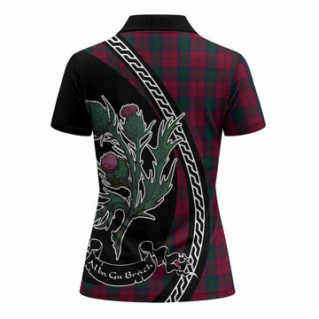 Lindsay Family Crest Tartan Women Polo Shirt Alba Thistle Inspired - Tartan Vibes Clothing