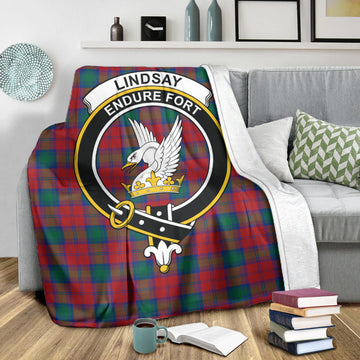 Lindsay Modern Tartan Blanket with Family Crest