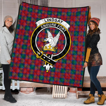 Lindsay Modern Tartan Quilt with Family Crest