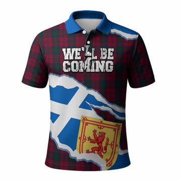 Lindsay Scotland Football Tartan Polo Shirt We'll Be Coming