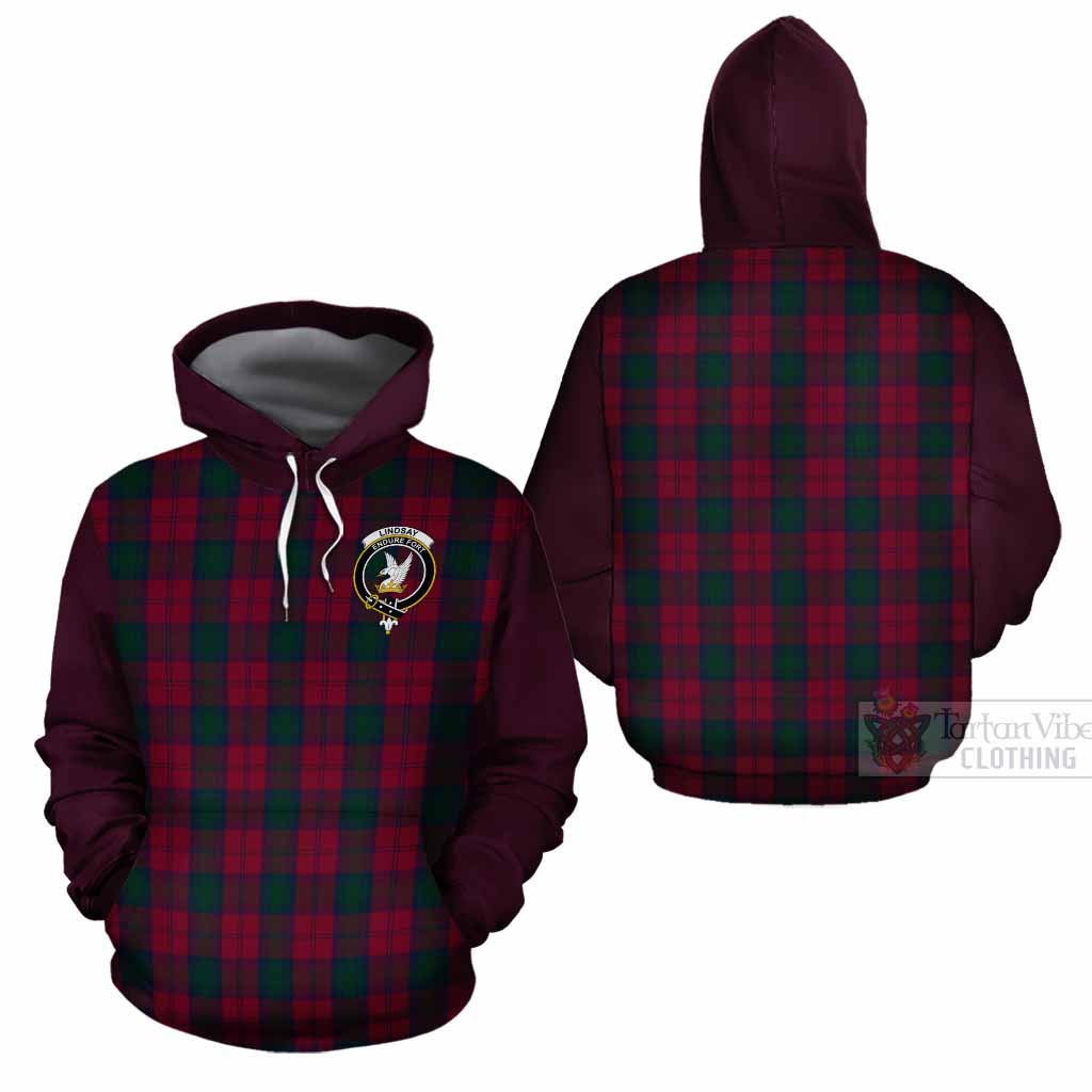 Lindsay Tartan Accent Cotton Hoodie with Family Crest