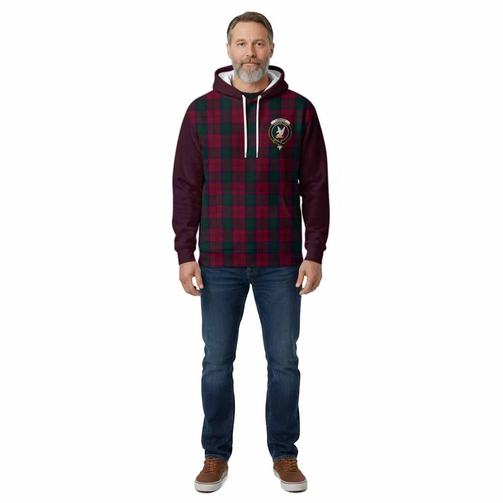 Lindsay Tartan Accent Cotton Hoodie with Family Crest