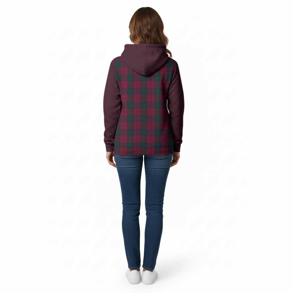 Lindsay Tartan Accent Cotton Hoodie with Family Crest