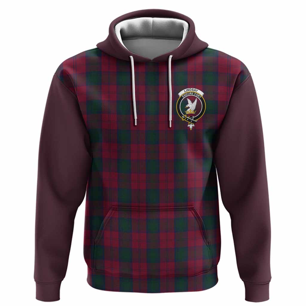 Lindsay Tartan Accent Hoodie with Family Crest