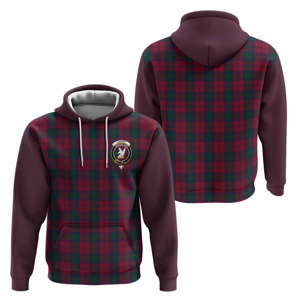 Lindsay Tartan Accent Hoodie with Family Crest