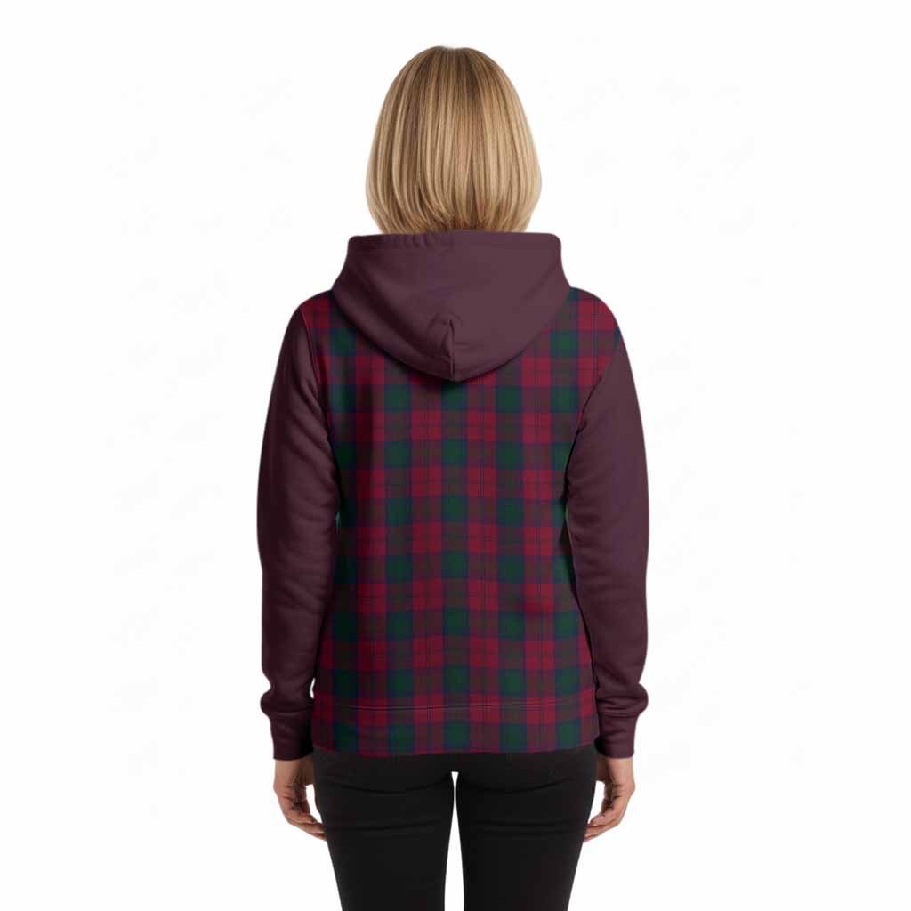 Lindsay Tartan Accent Hoodie with Family Crest