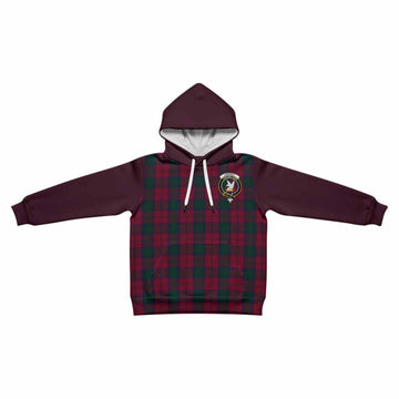 Lindsay Tartan Accent Kid Hoodie with Family Crest
