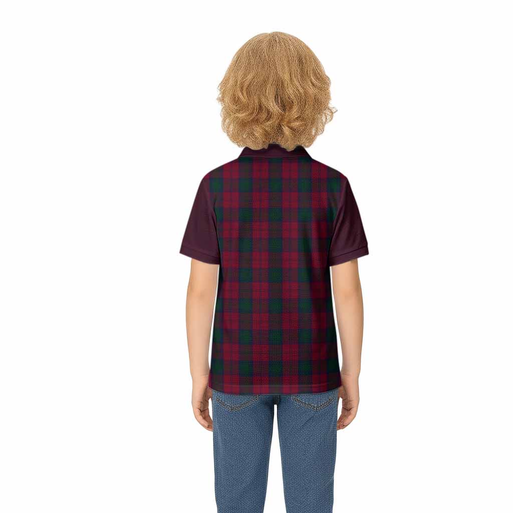 Lindsay Tartan Accent Kid Polo Shirt with Family Crest