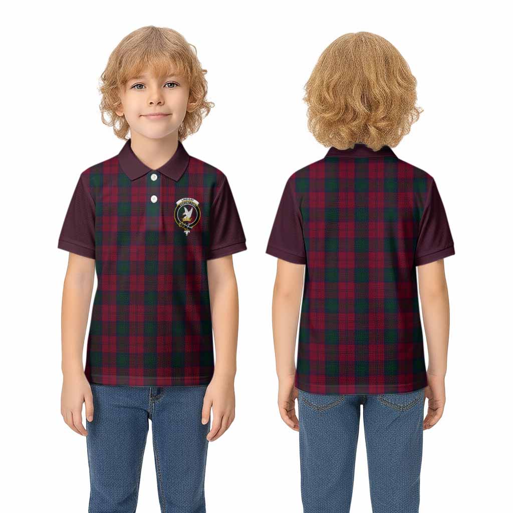 Lindsay Tartan Accent Kid Polo Shirt with Family Crest