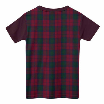 Lindsay Tartan Accent Kid T-shirt with Family Crest