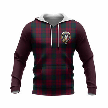 Lindsay Tartan Accent Knitted Hoodie with Family Crest