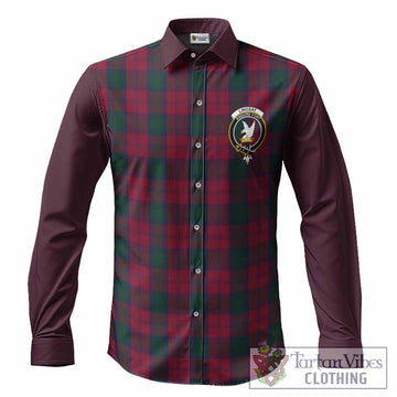 Lindsay Tartan Accent Long Sleeve Button Shirts with Family Crest