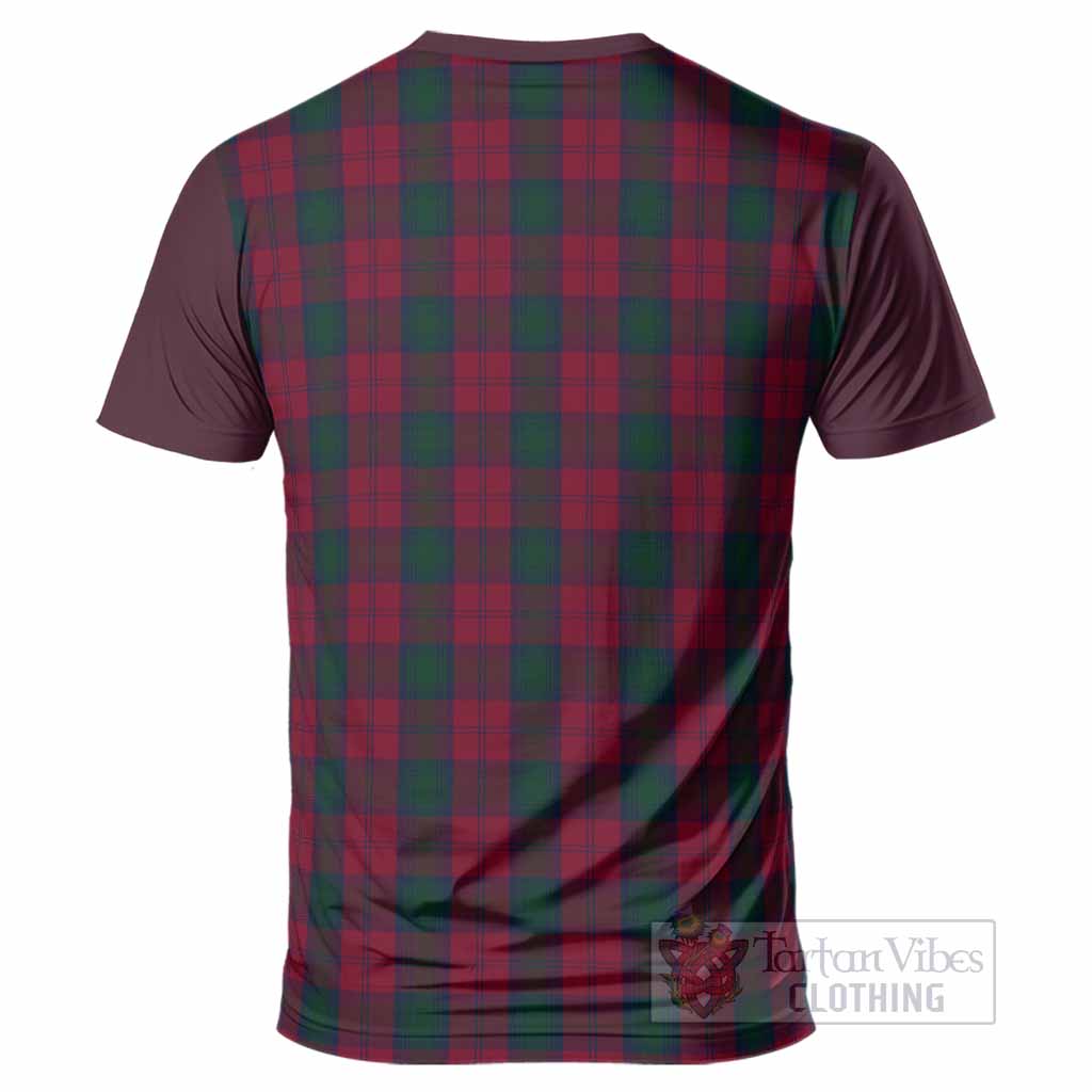 Lindsay Tartan Accent T-Shirt with Family Crest
