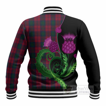 Lindsay Tartan Baseball Jacket Traditional Scottish Thistle