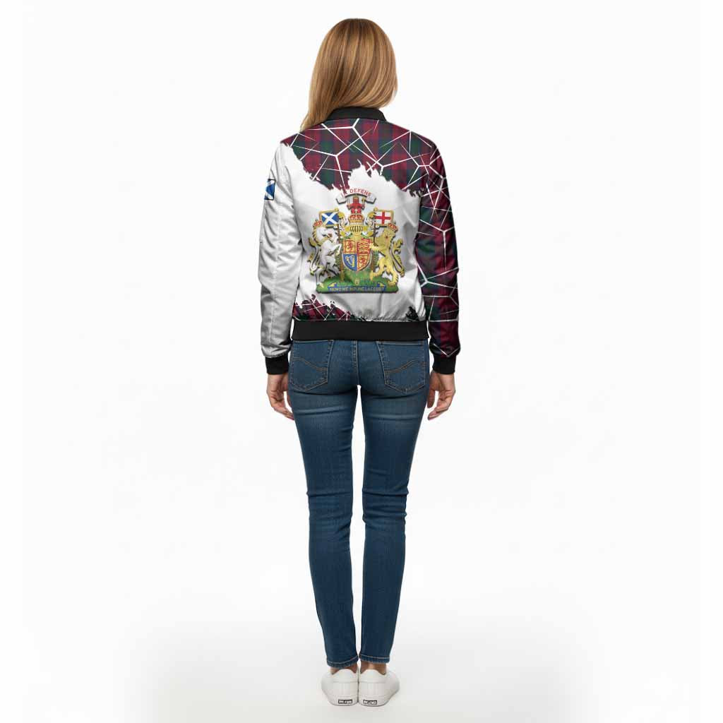 Lindsay Tartan Bomber Jacket with Family Crest and Lion Rampant Grunge Style