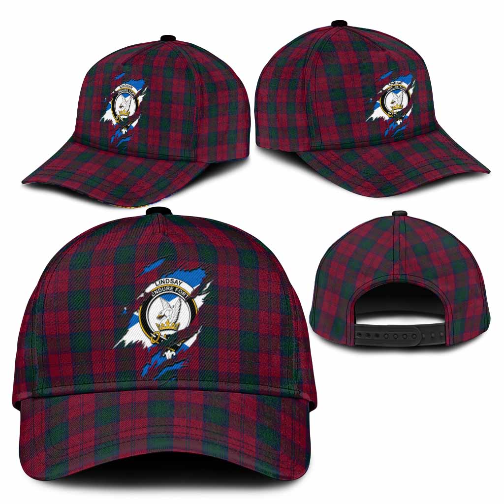 Lindsay Tartan Classic Cap with Family Crest In Me Style