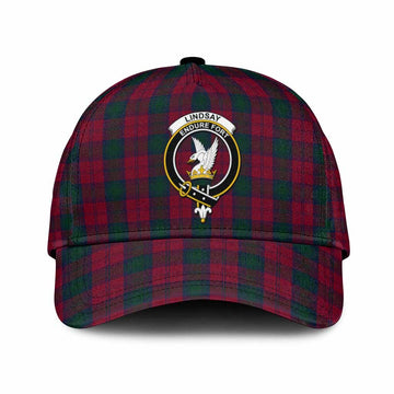 Lindsay Tartan Classic Cap with Family Crest