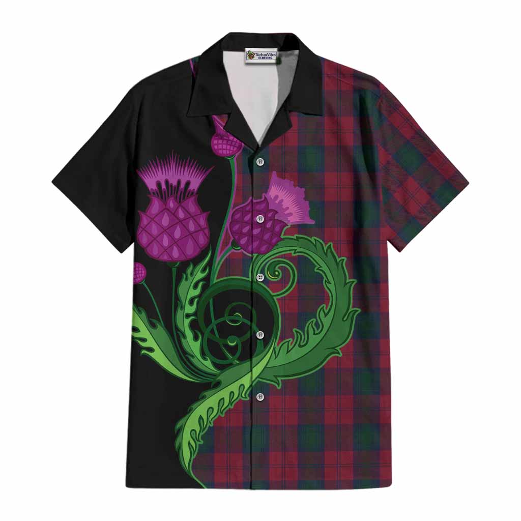 Lindsay Tartan Cotton Hawaiian Shirt Traditional Scottish Thistle