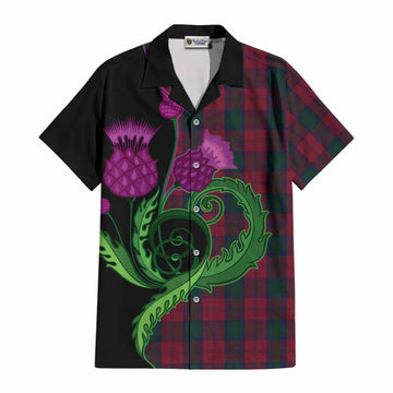 Lindsay Tartan Cotton Hawaiian Shirt Traditional Scottish Thistle