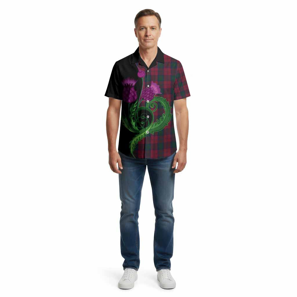 Lindsay Tartan Cotton Hawaiian Shirt Traditional Scottish Thistle