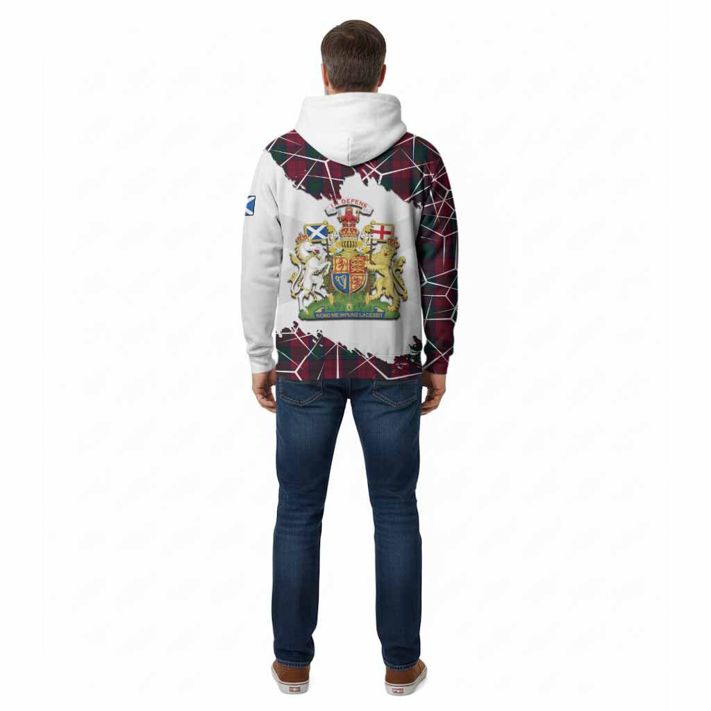 Lindsay Tartan Cotton Hoodie with Family Crest and Lion Rampant Grunge Style