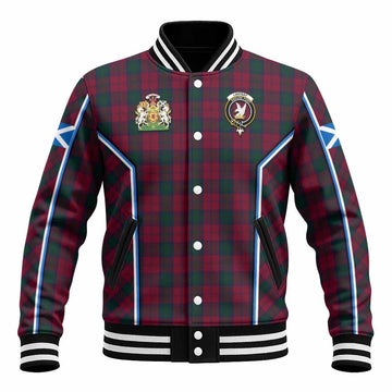 Lindsay Tartan Crest Baseball Jacket Scotland Coat of Arm Flag Style