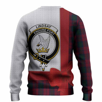Lindsay Tartan Crest Christmas Christmas Ugly Sweater Highland Cow Bagpipes Coquette Bow Style
