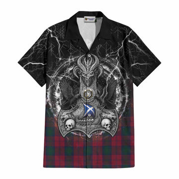 Lindsay Tartan Crest Cotton Hawaiian Shirt Celtic Odin's Raven Legacy