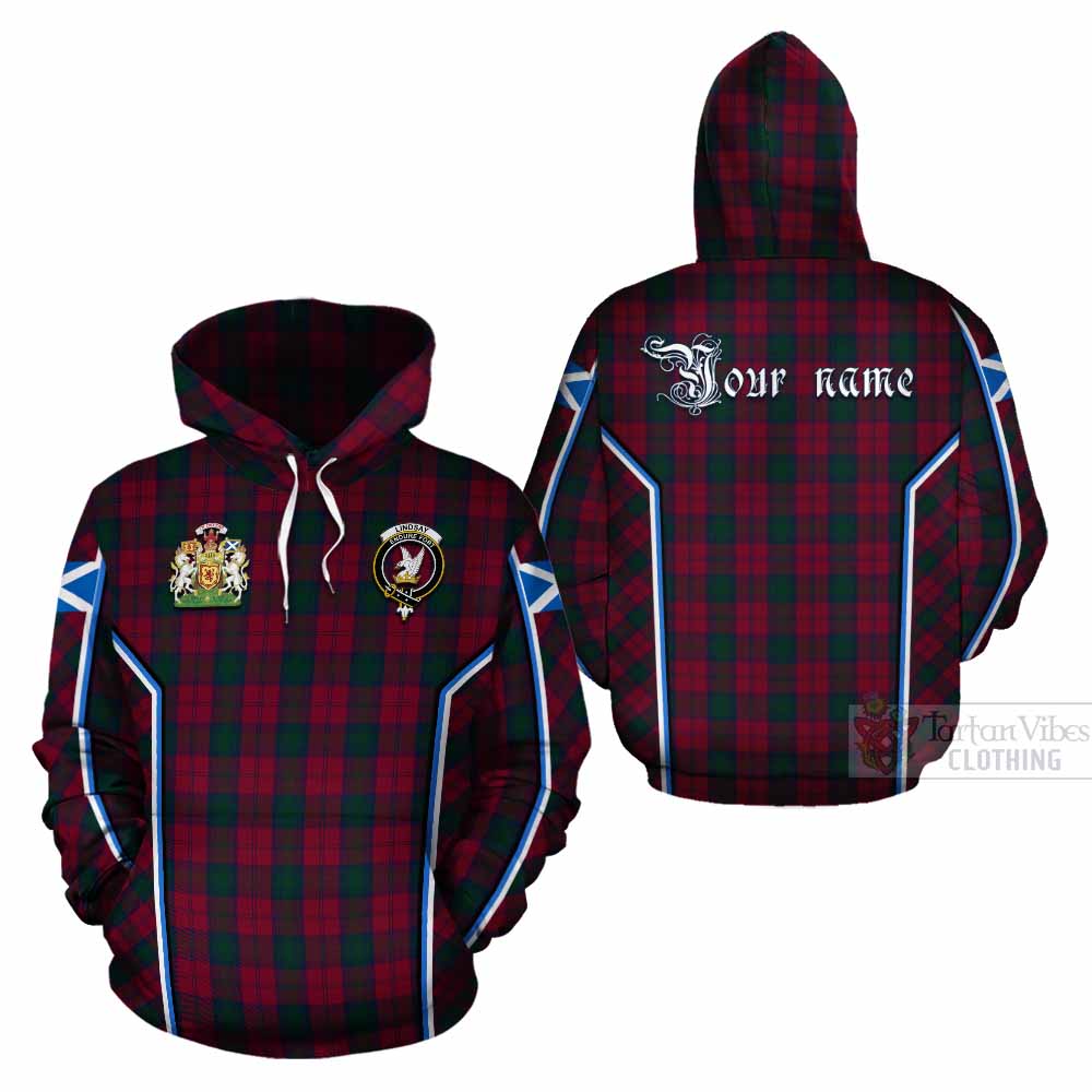 Lindsay Tartan Crest Cotton Hoodie Scotland Coat of Arm Flag Style - Tartan Vibes Clothing