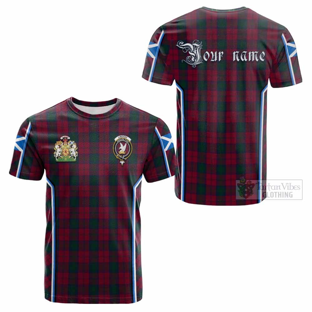 Lindsay Tartan Crest Cotton T-shirt Scotland Coat of Arm Flag Style - Tartan Vibes Clothing