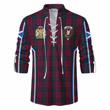 Lindsay Tartan Crest Ghillie Kilt Shirt Scotland Coat of Arm Flag Style - Tartan Vibes Clothing