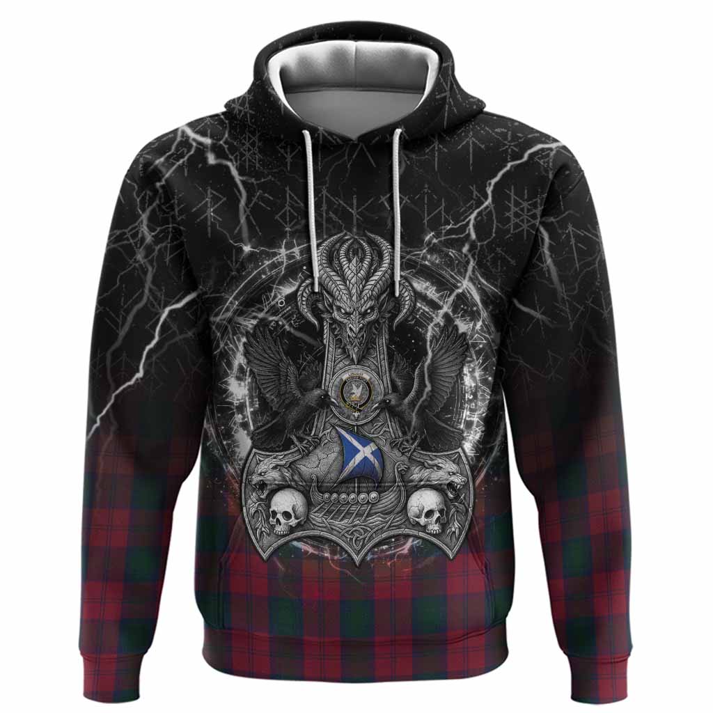 Lindsay Tartan Crest Hoodie Celtic Odin's Raven Legacy
