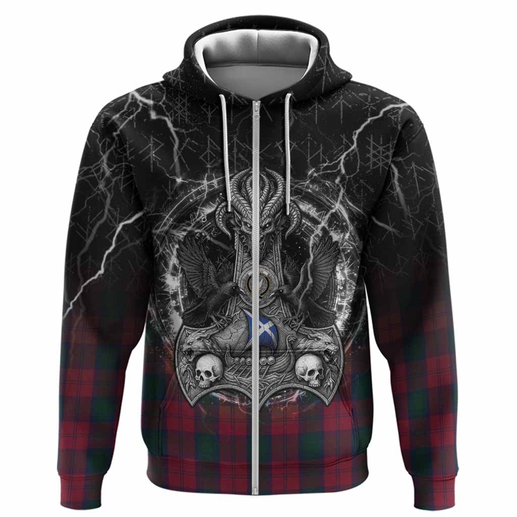 Lindsay Tartan Crest Hoodie Celtic Odin's Raven Legacy
