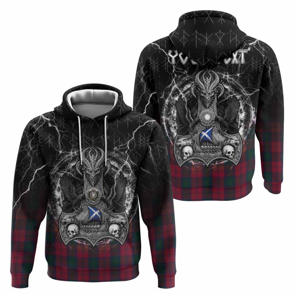Lindsay Tartan Crest Hoodie Celtic Odin's Raven Legacy