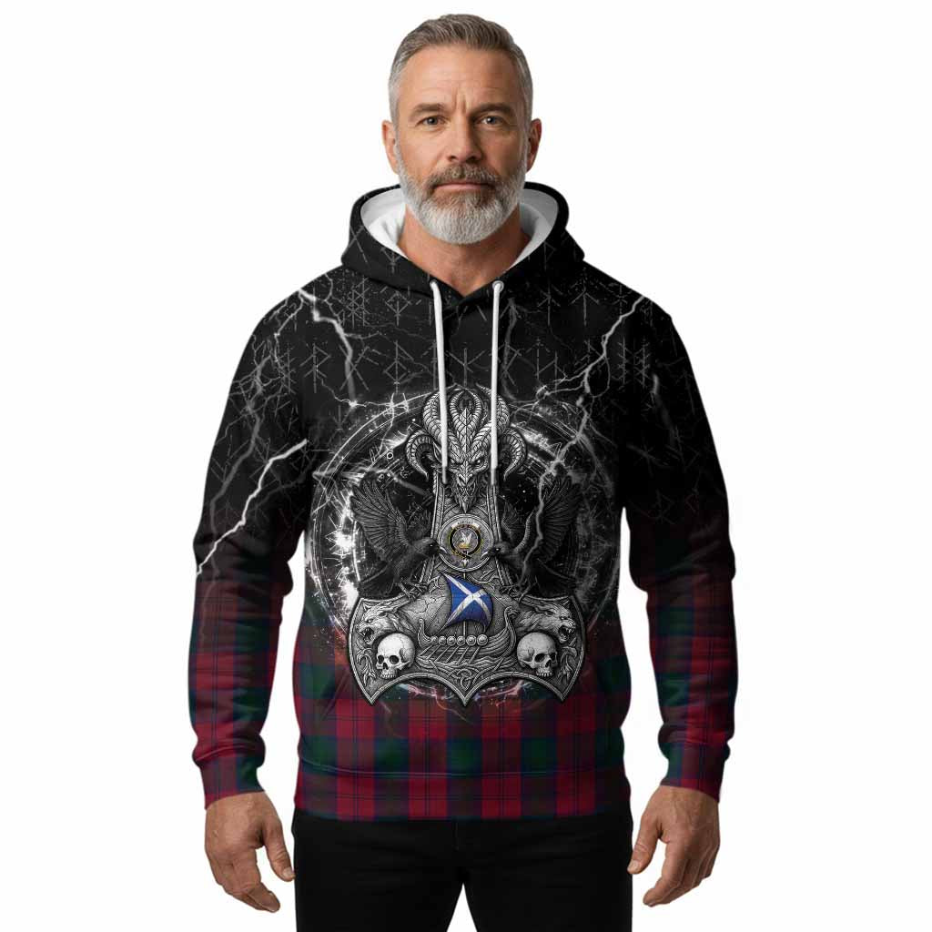 Lindsay Tartan Crest Hoodie Celtic Odin's Raven Legacy