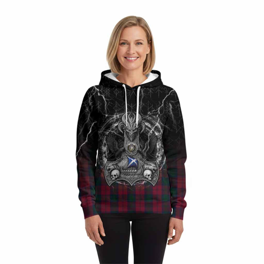 Lindsay Tartan Crest Hoodie Celtic Odin's Raven Legacy