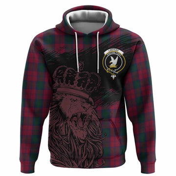 Lindsay Tartan Crest Hoodie Crowned Lion Heritage Style