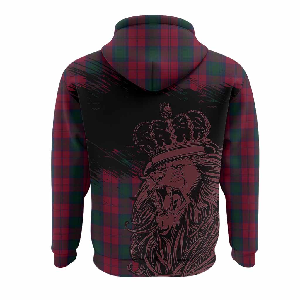 Lindsay Tartan Crest Hoodie Crowned Lion Heritage Style