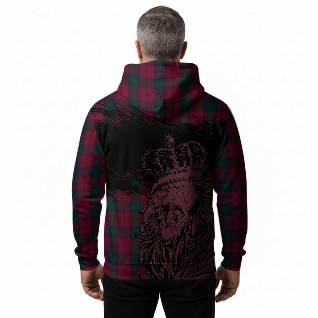 Lindsay Tartan Crest Hoodie Crowned Lion Heritage Style
